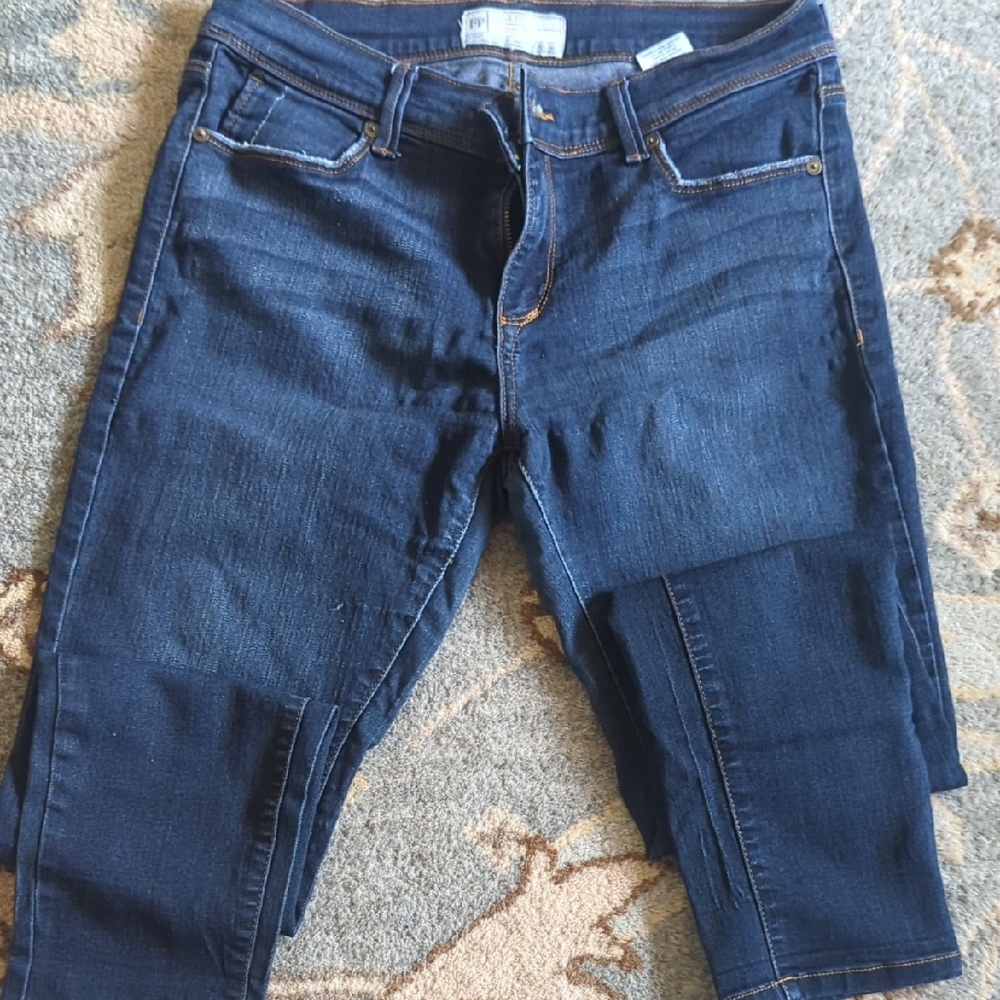 Free People Blue Ankle Cropped Jeans